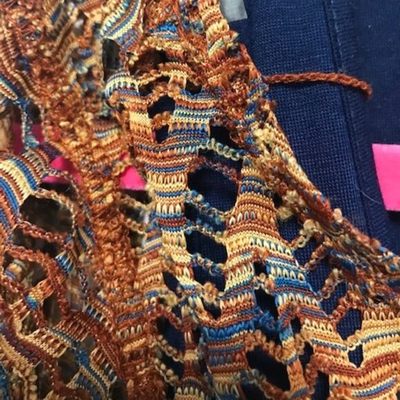 NEW Stunning One Live &Let Live Women 2 Pc Navy Tank w/Open Weaver Overlay. 1X - Picture 4 of 7